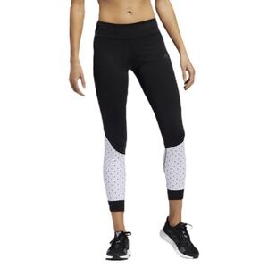 Adidas Climacool Women’s Own The Run Tight Leggings S Black White Polkadot